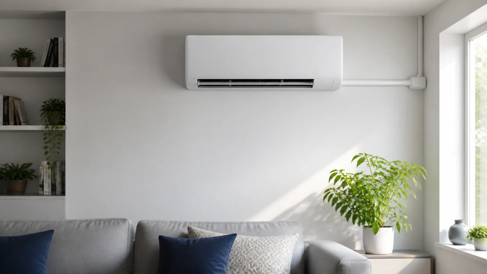 Wall mounted air conditioning installation